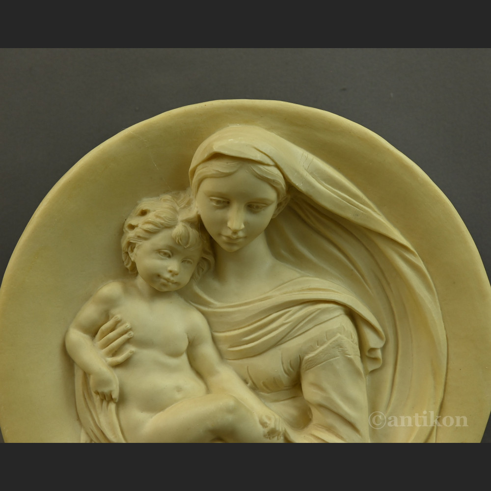 Włoskie Madonny relef z alabastru Włoskie Madonny relef z alabastru