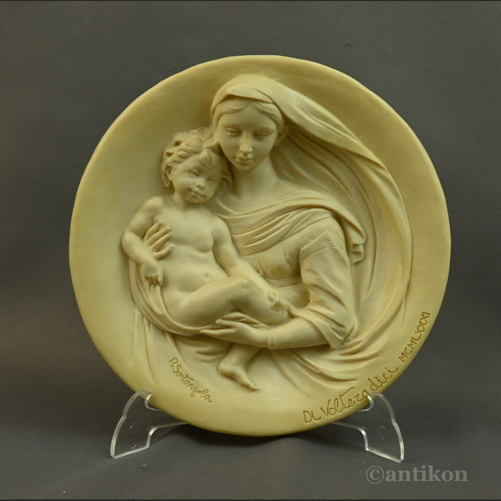 Włoskie Madonny relef z alabastru Włoskie Madonny relef z alabastru