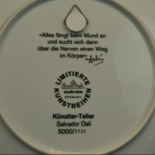 Rosenthal Salvador Dali piękny duży talerz kolekcjonerski  Rosenthal Salvador Dali piękny duży talerz kolekcjonerski