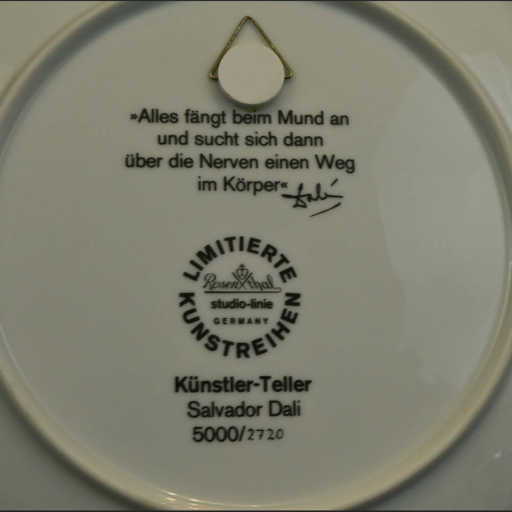 Rosenthal Salvador Dali piękny duży talerz kolekcjonerski  Rosenthal Salvador Dali piękny duży talerz kolekcjonerski