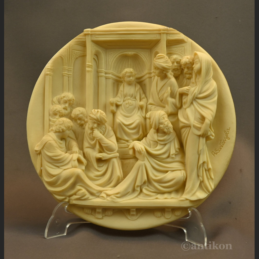 Relief alabastrowy święty 