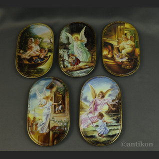 Talerze z aniołami na prezent 