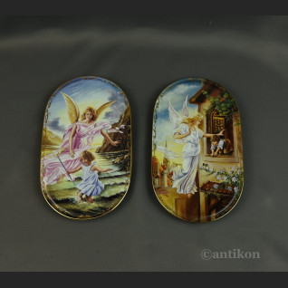 Talerze z aniołami na prezent 