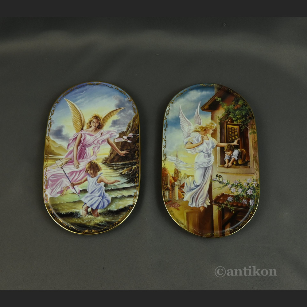 Talerze z aniołami na prezent 