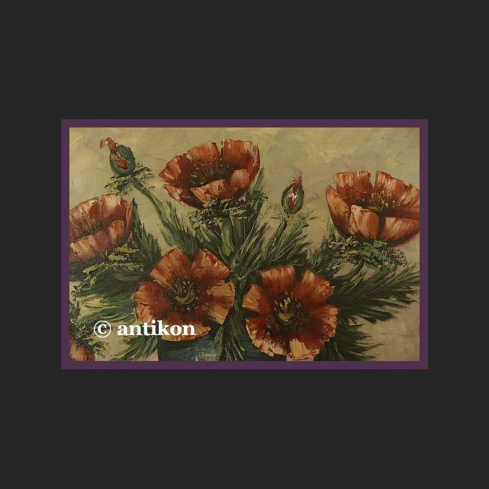 Kwiaty obrazy olejne maki w ramie Kwiaty obrazy olejne maki w ramie