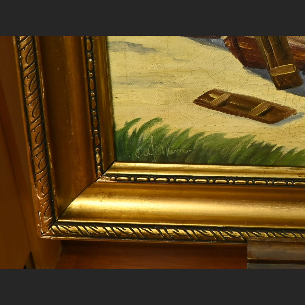 Łodzie rybackie nad Bałtykiem pejzaż 