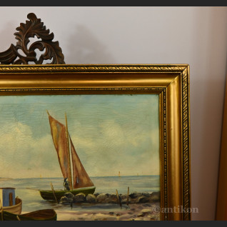 Łodzie rybackie nad Bałtykiem pejzaż 