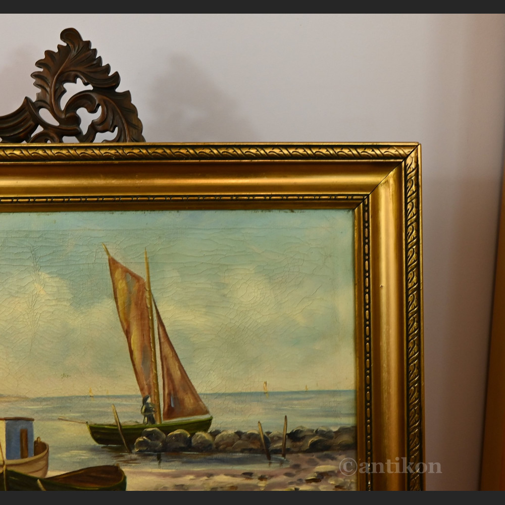 Łodzie rybackie nad Bałtykiem pejzaż 