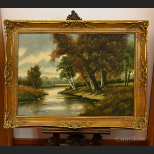 Pejzaż olejny Las duży obraz na płótnie Pejzaż olejny Las duży obraz na płótnie