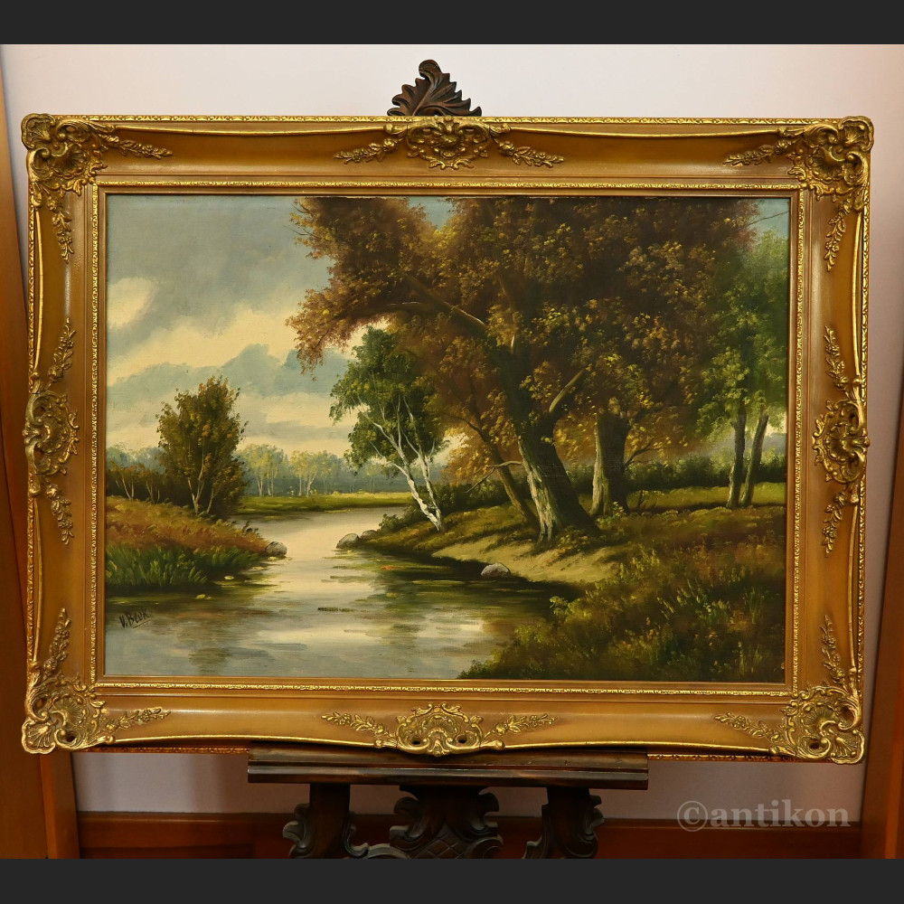 Pejzaż olejny Las duży obraz na płótnie Pejzaż olejny Las duży obraz na płótnie