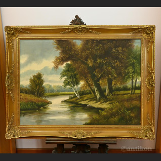 Pejzaż olejny Las duży obraz na płótnie Pejzaż olejny Las duży obraz na płótnie