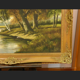 Pejzaż olejny Las duży obraz na płótnie Pejzaż olejny Las duży obraz na płótnie