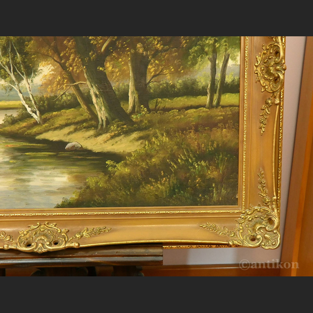 Pejzaż olejny Las duży obraz na płótnie Pejzaż olejny Las duży obraz na płótnie