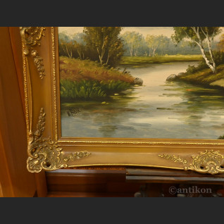 Pejzaż olejny Las duży obraz na płótnie Pejzaż olejny Las duży obraz na płótnie