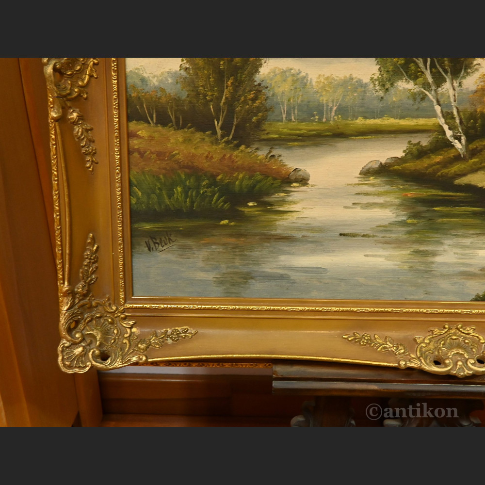 Pejzaż olejny Las duży obraz na płótnie Pejzaż olejny Las duży obraz na płótnie