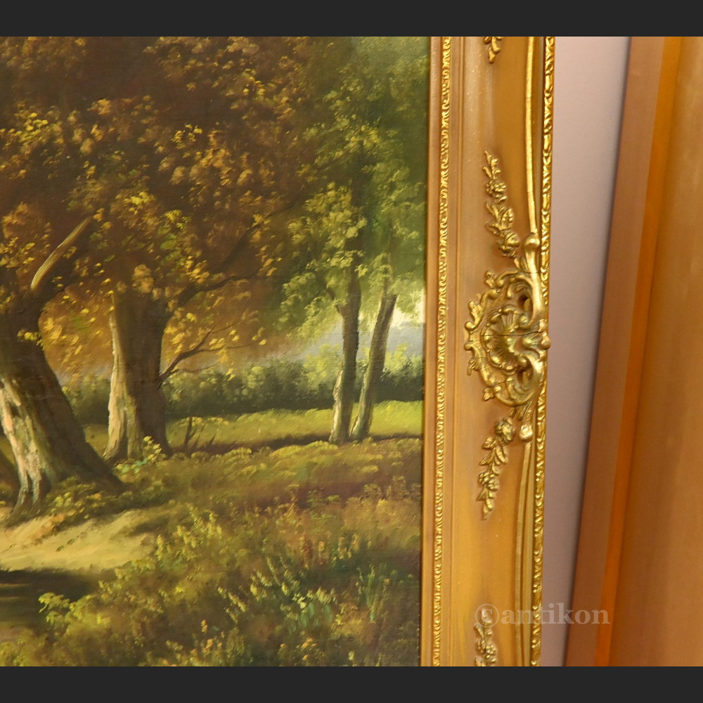 Pejzaż olejny Las duży obraz na płótnie Pejzaż olejny Las duży obraz na płótnie