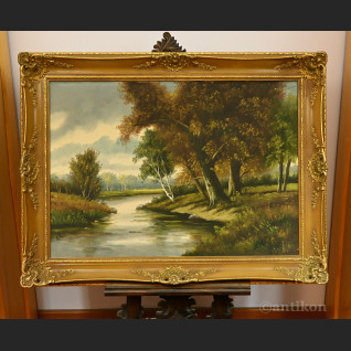 Pejzaż olejny Las duży obraz na płótnie