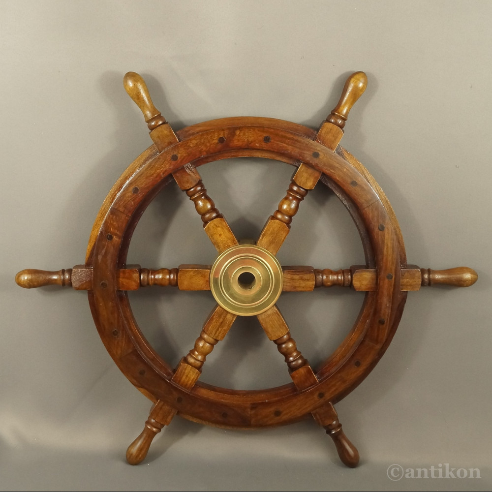 Drewniane koło sterowe duże 