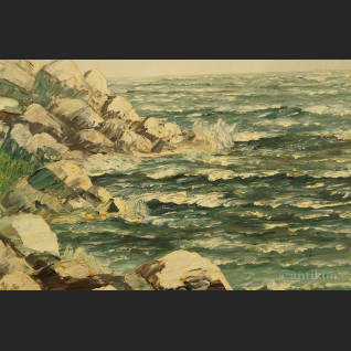 Stary obraz na brzegu morza  Stary obraz na brzegu morza