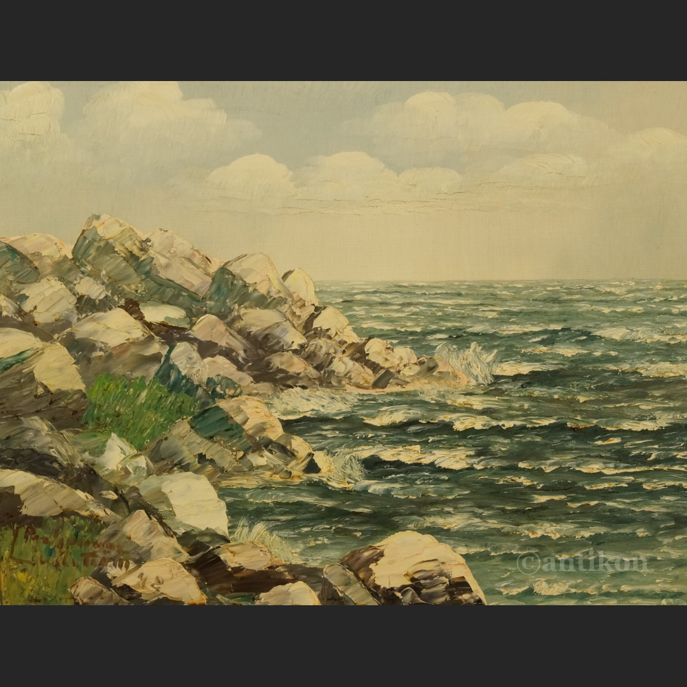 Stary obraz na brzegu morza  Stary obraz na brzegu morza