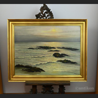 Pejzaż marynistyczny zachód słońca 1961r  Pejzaż marynistyczny zachód słońca 1961r