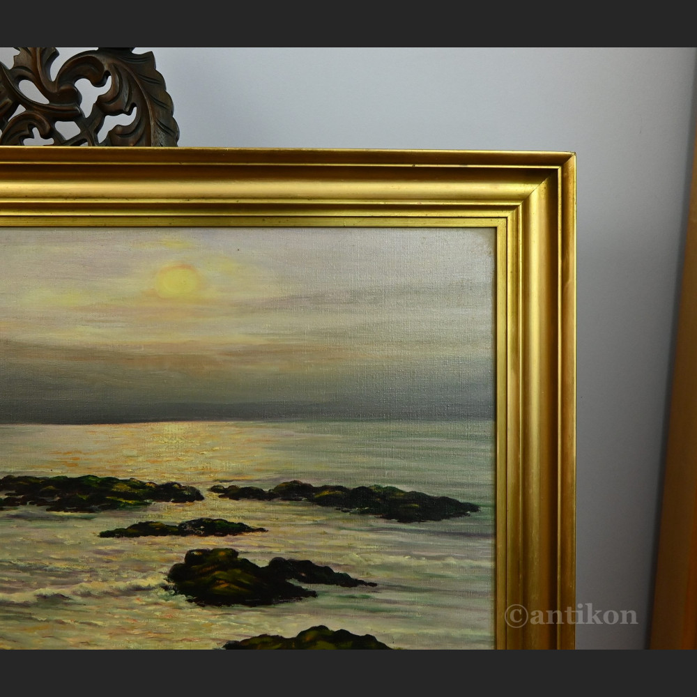 Pejzaż marynistyczny zachód słońca 1961r  Pejzaż marynistyczny zachód słońca 1961r