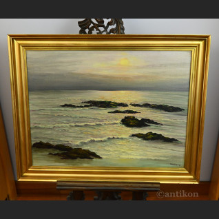 Pejzaż marynistyczny zachód słońca 1961r  Pejzaż marynistyczny zachód słońca 1961r