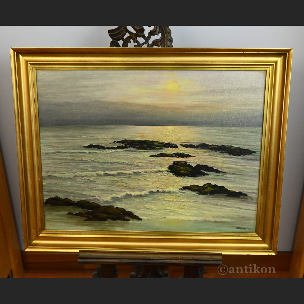 Pejzaż marynistyczny zachód słońca 1961r  Pejzaż marynistyczny zachód słońca 1961r