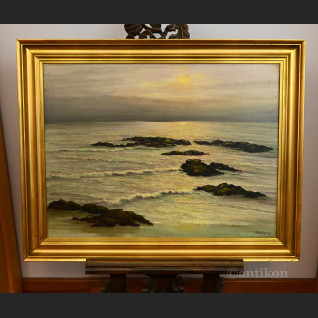 Pejzaż marynistyczny zachód słońca 1961r  Pejzaż marynistyczny zachód słońca 1961r