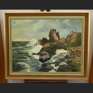 Obraz marynistyczny olejny 1951  Obraz marynistyczny olejny 1951