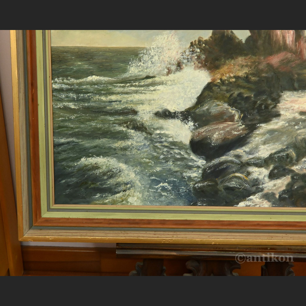 Obraz marynistyczny olejny 1951  Obraz marynistyczny olejny 1951