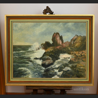 Obraz marynistyczny olejny 1951 