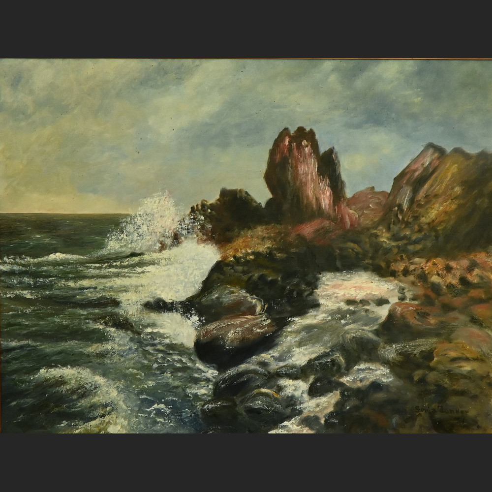 Obraz marynistyczny olejny 1951  Obraz marynistyczny olejny 1951