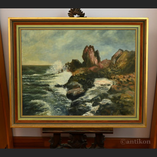 Obraz marynistyczny olejny 1951  Obraz marynistyczny olejny 1951