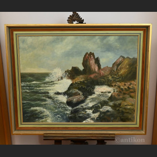 Obraz marynistyczny olejny 1951  Obraz marynistyczny olejny 1951