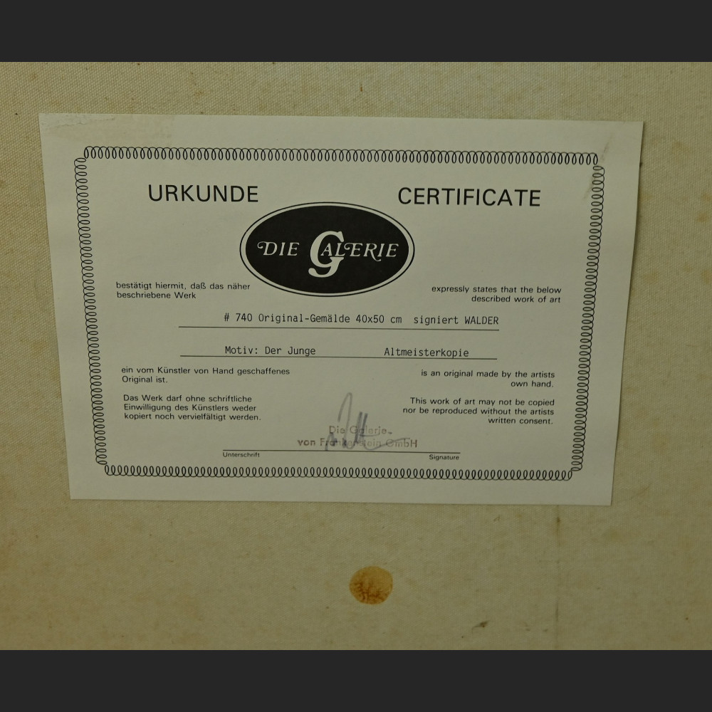 Portret młodzieńca obraz olejny w ramie  Portret młodzieńca obraz olejny w ramie