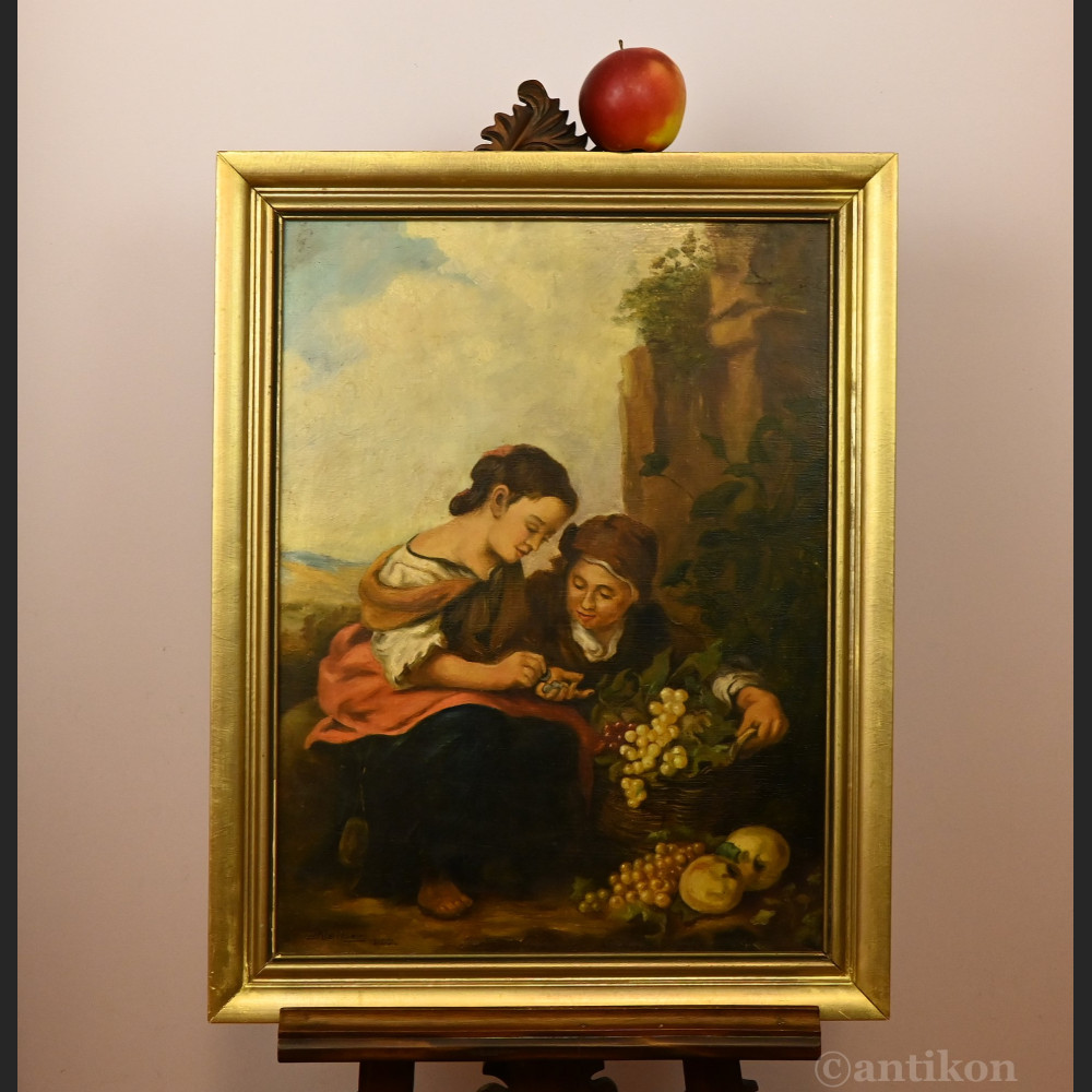 Młoda handlarka winogron obraz wg Murillo  Młoda handlarka winogron obraz wg Murillo