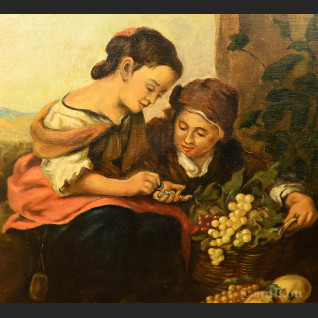 Młoda handlarka winogron obraz wg Murillo  Młoda handlarka winogron obraz wg Murillo