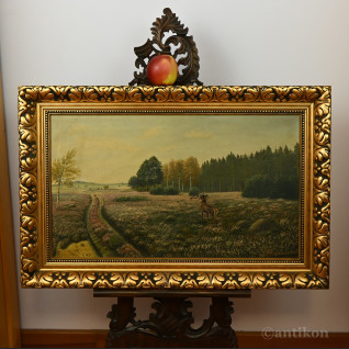 Stary obraz jeleń na rykowisku z 1940r 