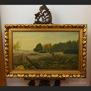 Stary obraz jeleń na rykowisku z 1940r  Stary obraz jeleń na rykowisku z 1940r