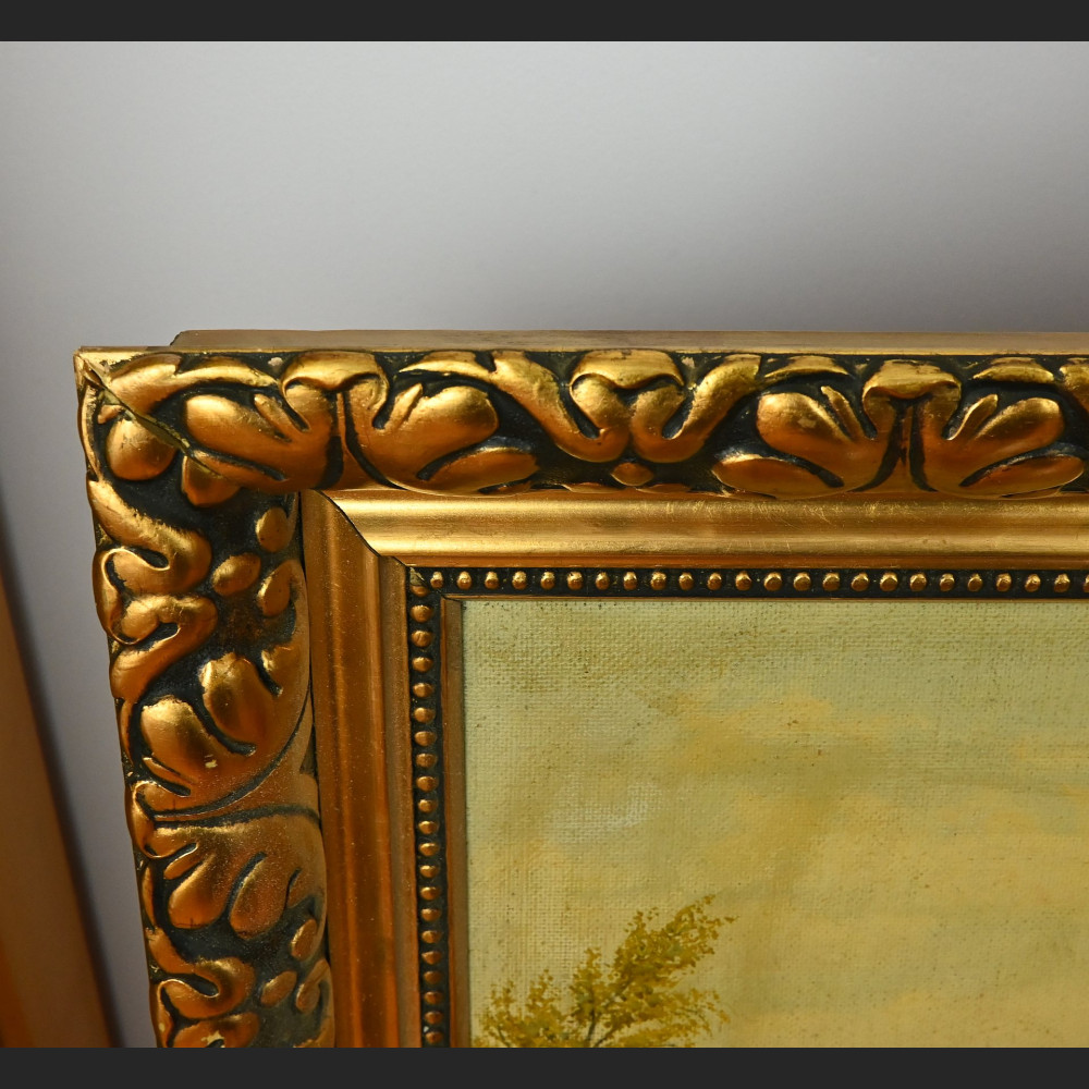 Stary obraz jeleń na rykowisku z 1940r  Stary obraz jeleń na rykowisku z 1940r