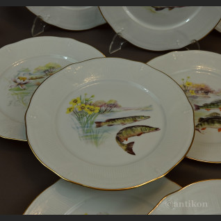 Talerze Limoges do ryb serwis francuski na 12 osób Talerze Limoges do ryb serwis francuski na 12 osób