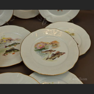 Talerze Limoges do ryb serwis francuski na 12 osób Talerze Limoges do ryb serwis francuski na 12 osób