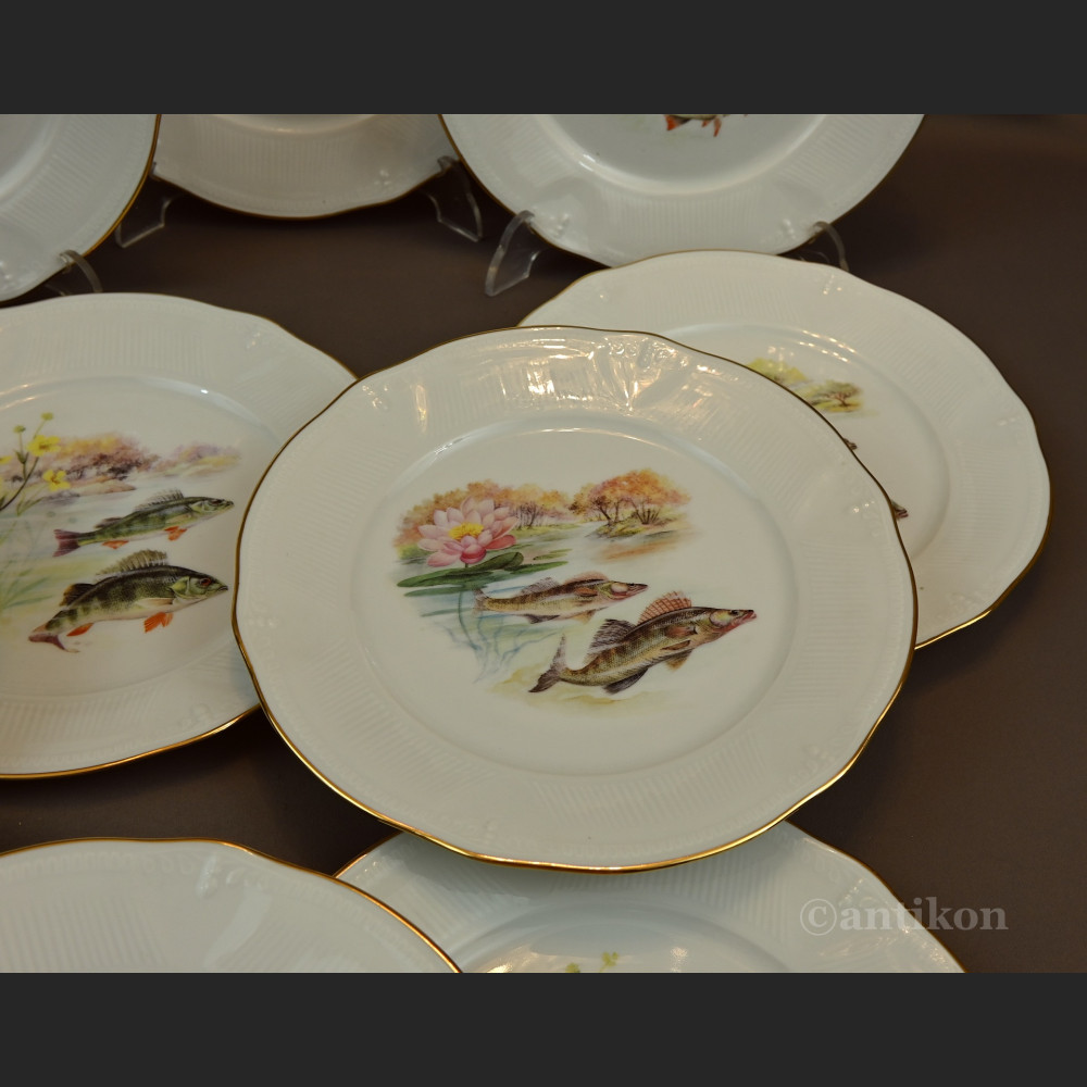 Talerze Limoges do ryb serwis francuski na 12 osób Talerze Limoges do ryb serwis francuski na 12 osób