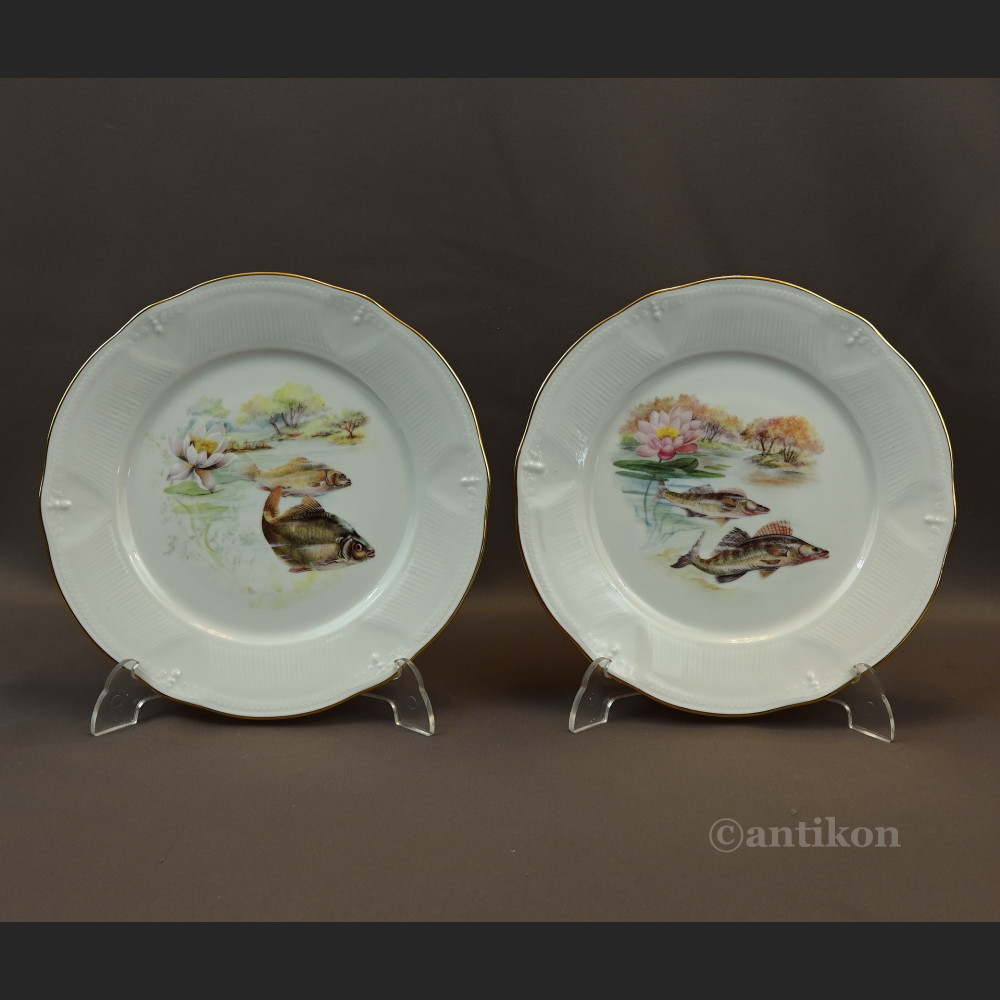 Talerze Limoges do ryb serwis francuski na 12 osób Talerze Limoges do ryb serwis francuski na 12 osób