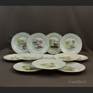 Talerze Limoges do ryb serwis francuski na 12 osób Talerze Limoges do ryb serwis francuski na 12 osób