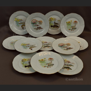 Talerze Limoges do ryb serwis francuski na 12 osób Talerze Limoges do ryb serwis francuski na 12 osób