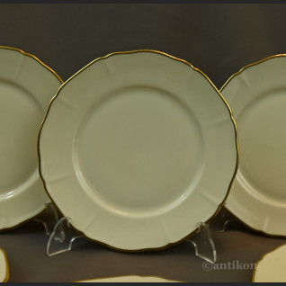 Talerze deserowe kość słoniowa porcelana bawarska