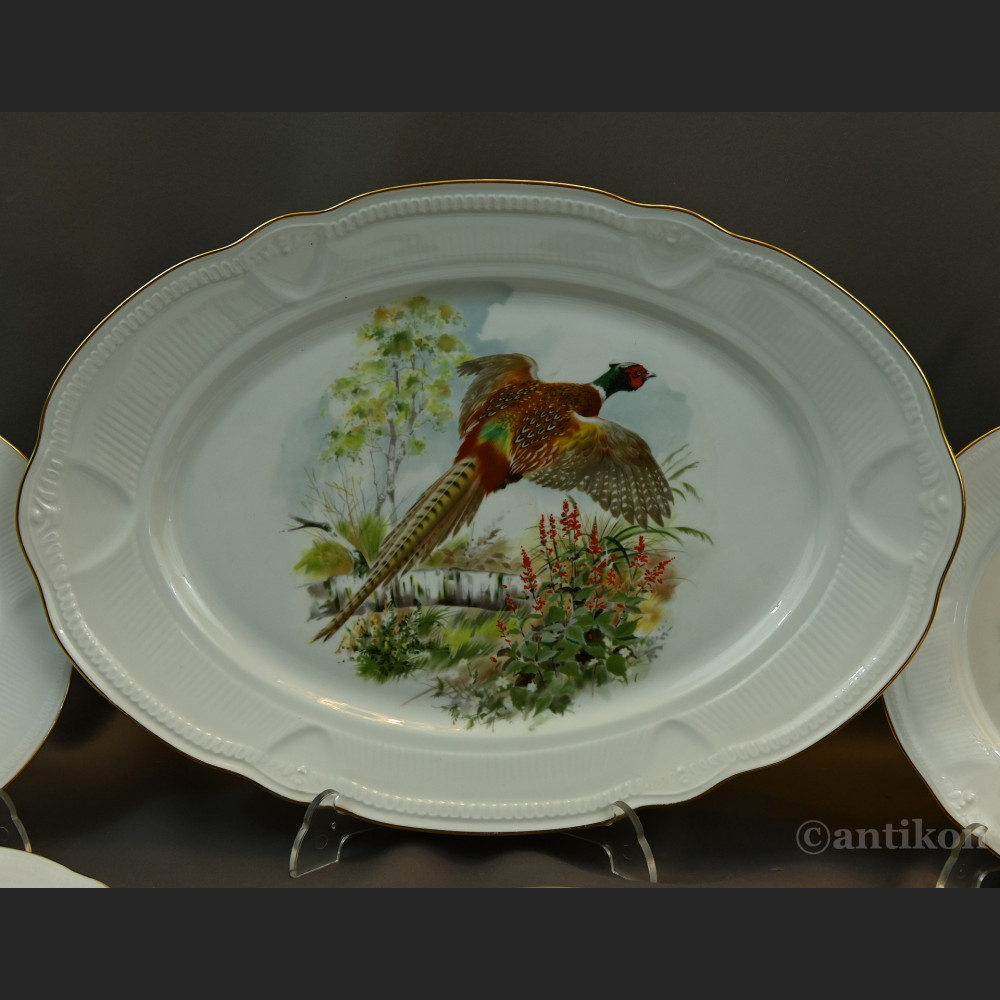 Serwis myśliwski z ptakami Limoges 12 osób 