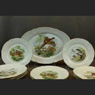 Serwis myśliwski z ptakami Limoges 12 osób 